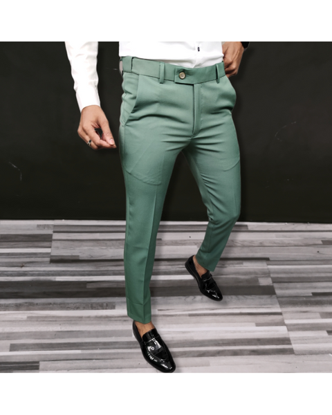 ANKLE FORMAL TROUSERS - DARK GREEN – Byzantic